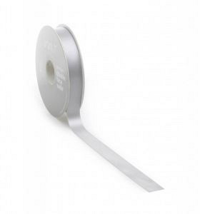 Satijnlint PREMIUM Double face 16mm x 25 meter zilver