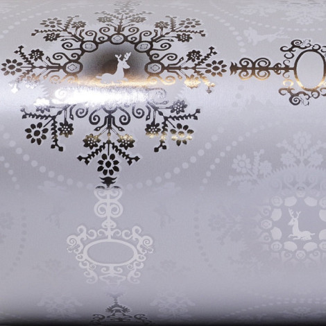 Cadeaupapier Kerst 30cm dessin K29 Barok, metallic zilver