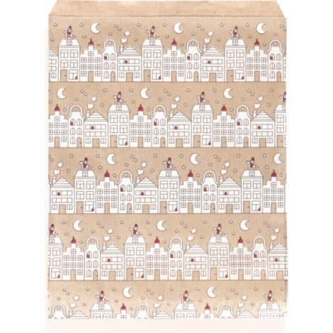 Cadeauzakjes Sint 15x22cm dessin 6203 sint op dak 100 stuks