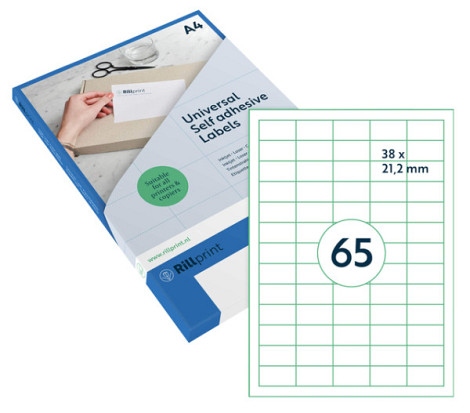 Etiket Rillprint 38x21.2mm mat transparant 1625 etiketten