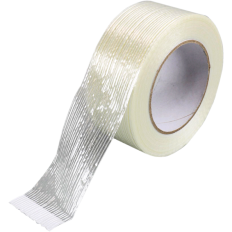 Versterkte tape, PVC, 50mm x 50mtr, transparant