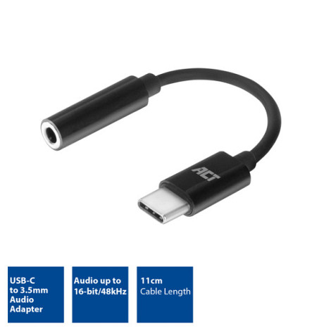 Adapter ACT USB-C naar 3.5mm audio jack