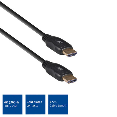 Kabel ACT HDMI High Speed type 1.4 2.5 meter