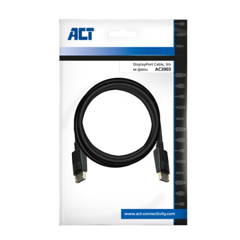 Kabel ACT DisplayPort 3 meter zwart