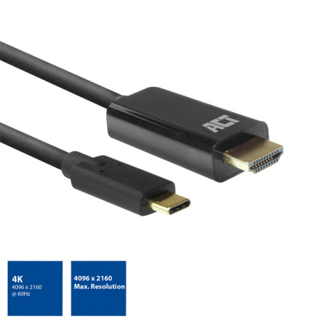 Kabel ACT USB-C naar HDMI 60Hz 2 meter