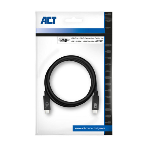 Kabel ACT USB 3.2 USB-C USB-IF gecertificeerd 1 meter