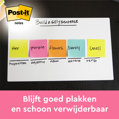 Memoblok 3M Post-it 655 76x127mm Energetic Colours 6 stuks