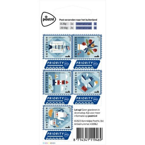 Postzegels Echt Hollands Internationaal nr 1 (€ 2,00 per stuk) 5 stuks