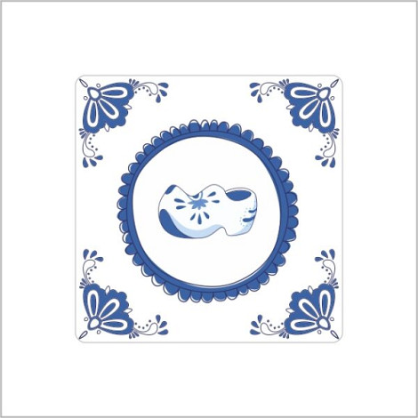 Etiket / Sticker Delftsblauw 40x40mm 250 stuks Klomp
