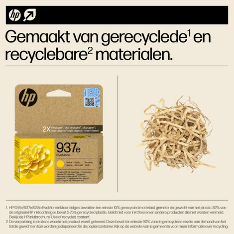 Inktcartridge HP 4S6W8NE 937E Evomore geel