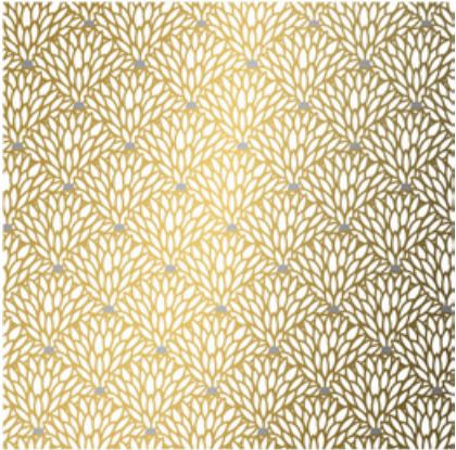 Cadeaupapier 30cm dessin 521 Goud + Margrieten 200 meter