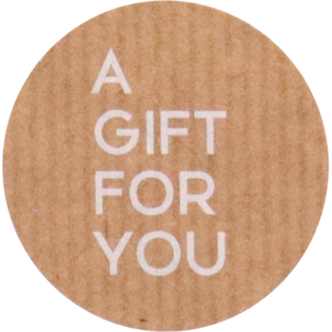 Etiket / Sticker a gift for you 500 stuks zwart + koper