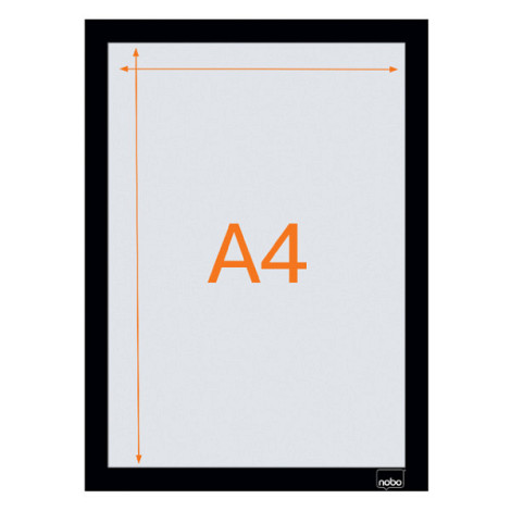 Infokader Nobo zelfklevend A4 zwart 2 stuks