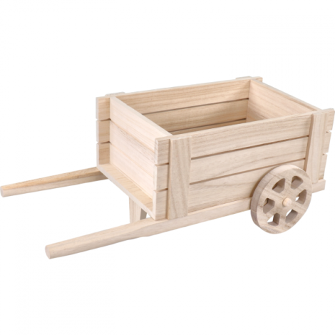 Bierverpakking, Kruiwagen  Hout, 6 flessen, 38x20x15cm