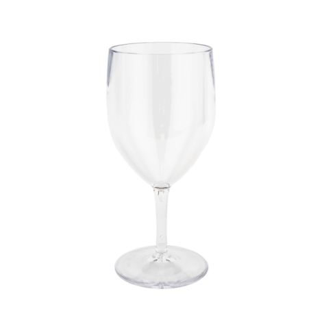 Kunststof Wijnglas op voet 270ml  Transparant  PER STUK