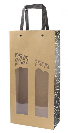 Wijnflestas 2 flessen 190+95x385mm Authentique  (10 stuks)