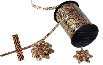 Krullint dieren: tijger print 10mm x 250 meter