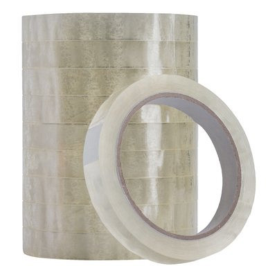 Tape 15mm x 66mtr pvc transparant 6 stuks