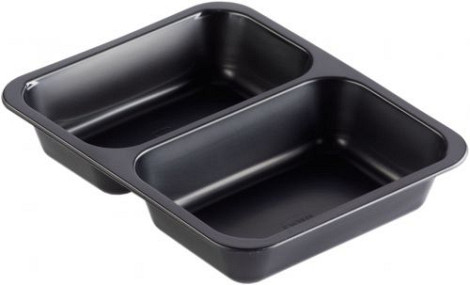 Menubak pp zwart 2 vaks 227x178x40mm 216 stuks