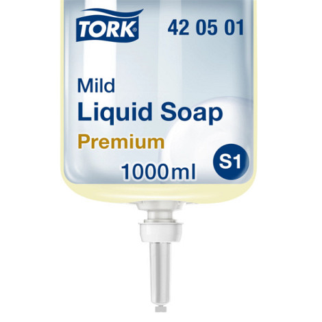 Handzeep Tork S1 vloeibaar mild geparfurmeerd parelwit 1000ml 420501