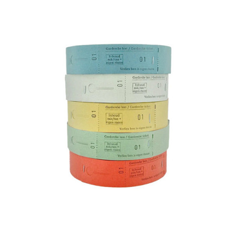 Garderobebonnen Combicraft nummering 1 t/m 500 blauw 500 stuks