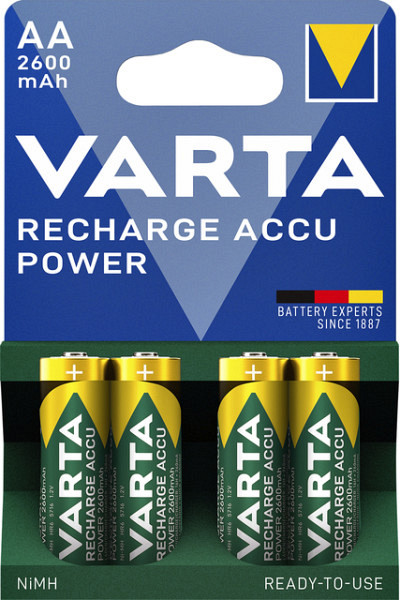 Batterij oplaadbaar VARTA 4x AA 2600mAh ready2use