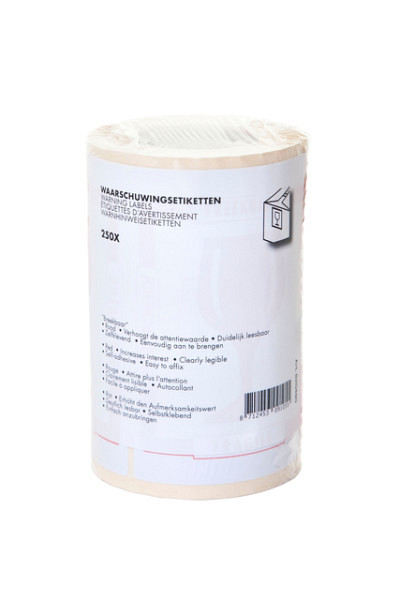 Waarschuwingsetiket IEZZY breekbaar 80mmx100m rood 250 stuks
