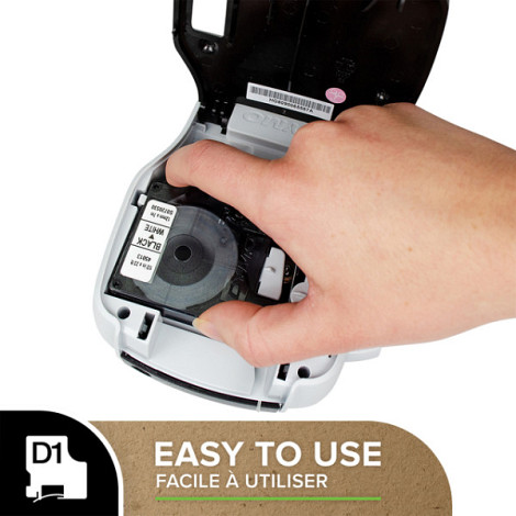 Labeltape Dymo LabelManager D1 polyester 19mmx7m zwart op wit