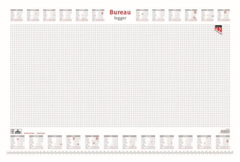 Bureau-onderlegblok 2024 Quantore ruit 56,5X36CM wit
