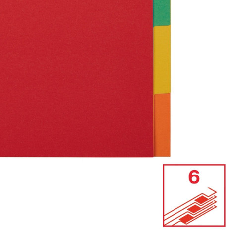 Tabbladen Esselte Economy A4 6-delig  karton 11-rings assorti