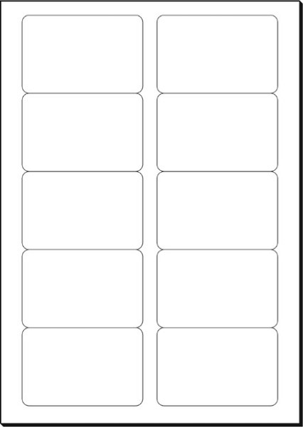 Visitekaart Sigel 85x55mm blanco 225gr ronde hoeken wit 100 stuks
