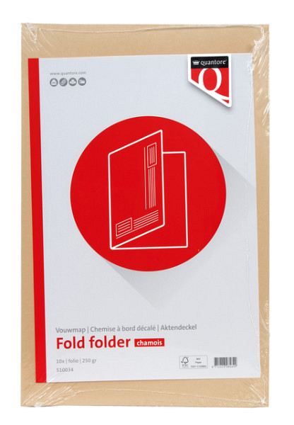 Vouwmap Quantore Folio ongelijke zijde 320gr beige