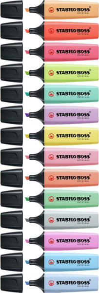 Markeerstift STABILO BOSS Original 70/15 pastel assorti deskset à 15st