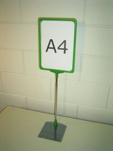 Prijskaartraam A4 verstelbaar groen compleet