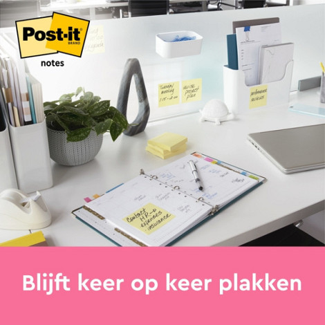 Memoblok Post-it Z-Note R350 76x127mm geel 12 stuks