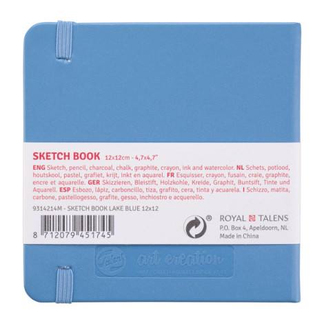 Schetsboek Talens Art Creation 80 witte vellen 140gr 120x120mm blauw