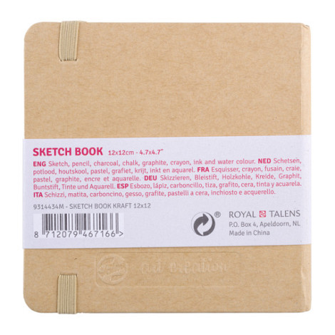 Schetsboek Talens Art Creation 80 witte vellen 140gr 120x120mm kraft