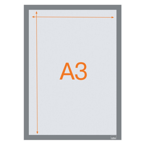 Infokader Nobo zelfklevend A3 zilver 2 stuks