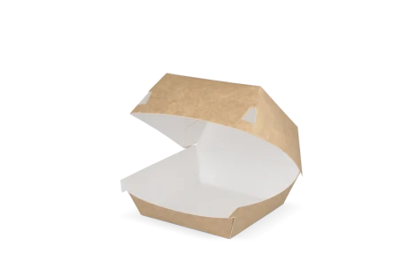 Hamburgerbox Kraft/Wit Small 90x90x70mm 50 stuks