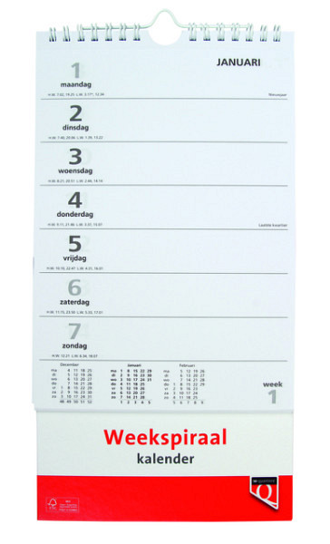 Weekspiraalkalender 2026 Quantore