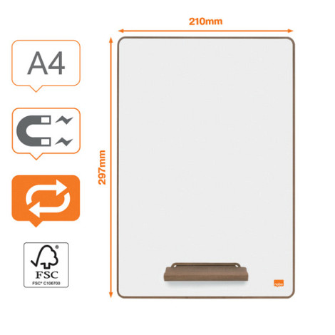 Whiteboard Nobo A4 mini 4 stuks