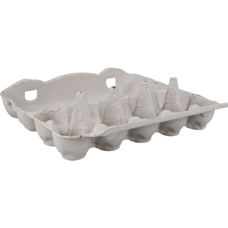 Eierdoos, papierpulp, wit  inhoud 10 eieren 188 stuks