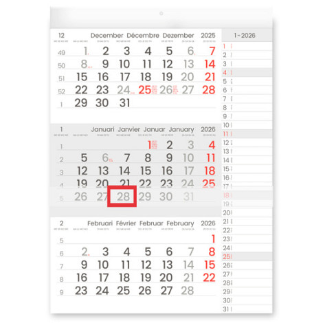 3-Maandkalender 2027 INNI Manager compact-formaat notes