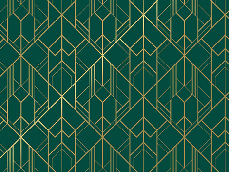 Cadeaupapier 50cm 100m 80gr/m  Geometrisch  groen / goud