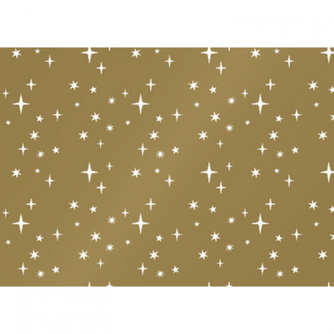 Cadeaupapier 30cm 200m 80gr/m Goud met witte sterren