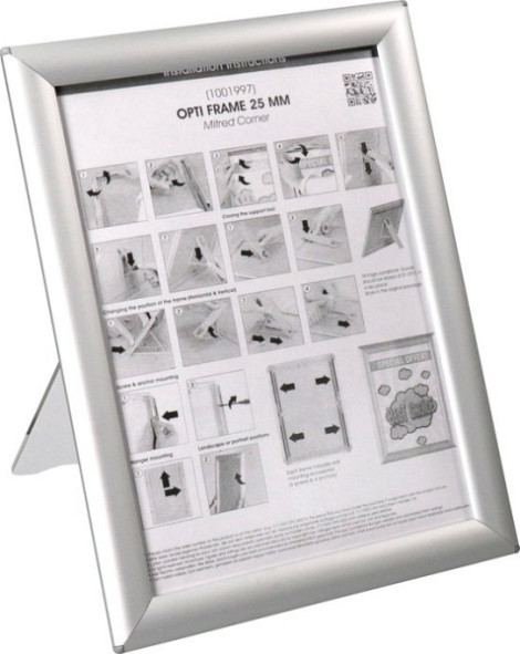 Opti-Frame 25 mm A4 met standaard zilver