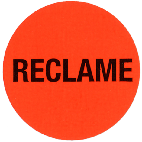 Stickers reclame rond 35mm fluor rood  rol a 2000 st