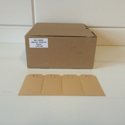 Kartonnen labels nr. 3 45x90mm 1000 stuks
