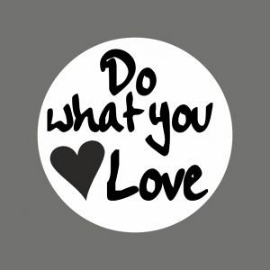 Etiket / Sticker wit-zwart 'Do what you Love' 500 stuks
