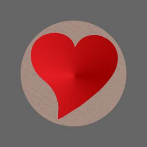 Etiket / Sticker hart kraft met rood metallic 500 stuks